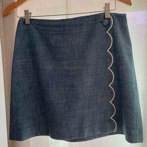 J Crew Embroidered Chambray Skirt